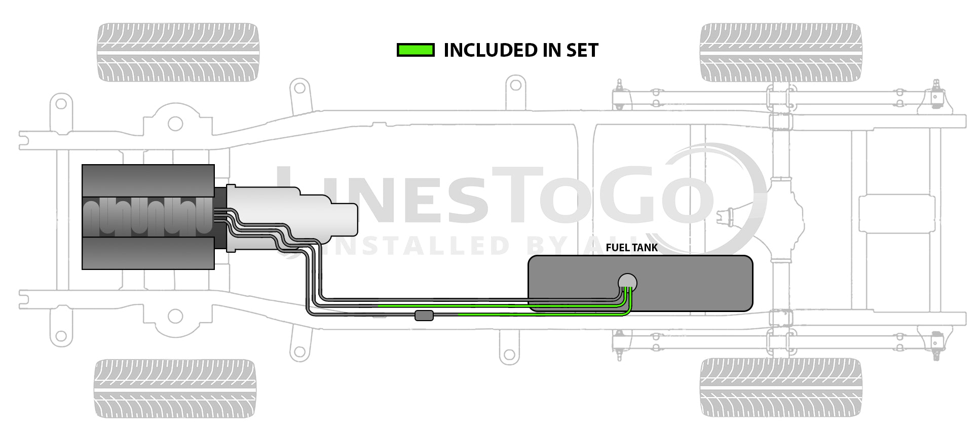 GMC Sonoma Rear Fuel Line Set 1991 Reg Cab 6ft Bed 4.3L FL425-K2A