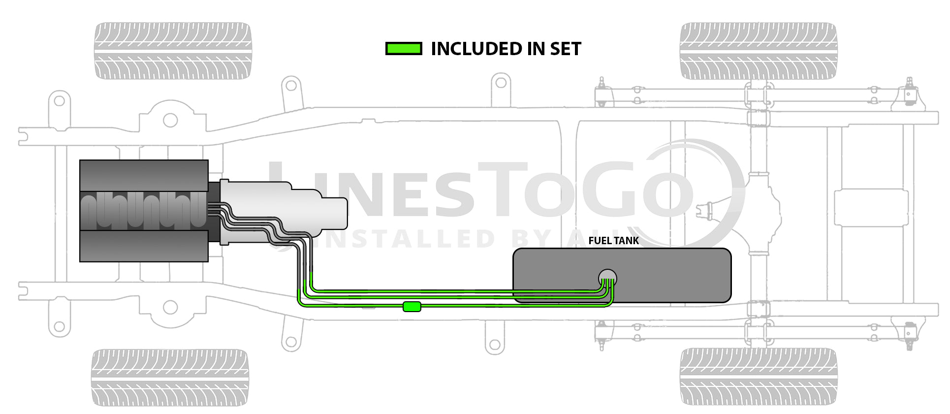 Chevy S10 Pickup Fuel Line Set 1990 Reg Cab 6 ft Bed 4.3L FL425-L1B