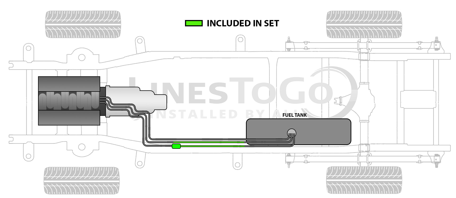 Chevy S10 Truck Rear Fuel Line Set 1999 Reg Cab 7.5 ft Bed 2.2L FL425-M1C