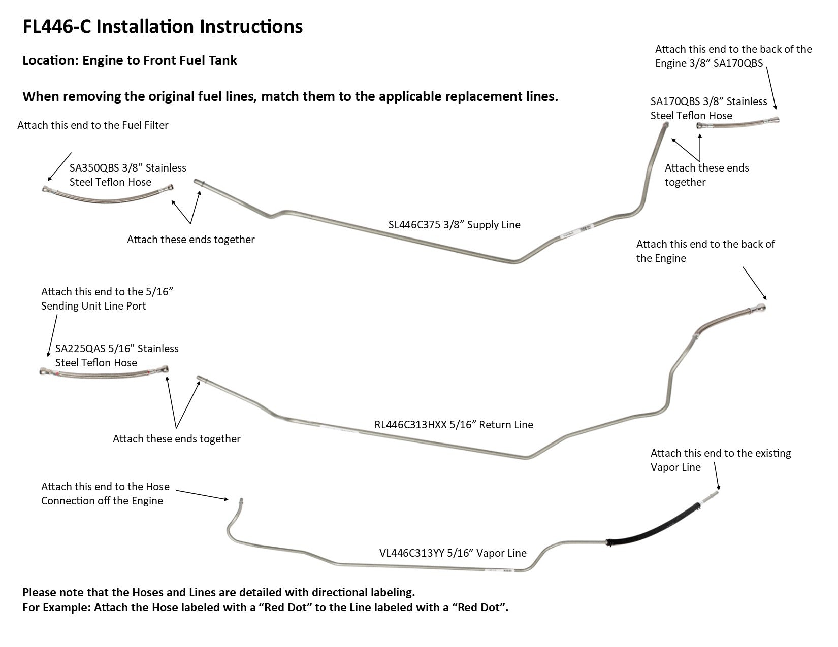 Juego de tuberías de combustible para GMC Envoy XL 2003 5.3L FL446-C9