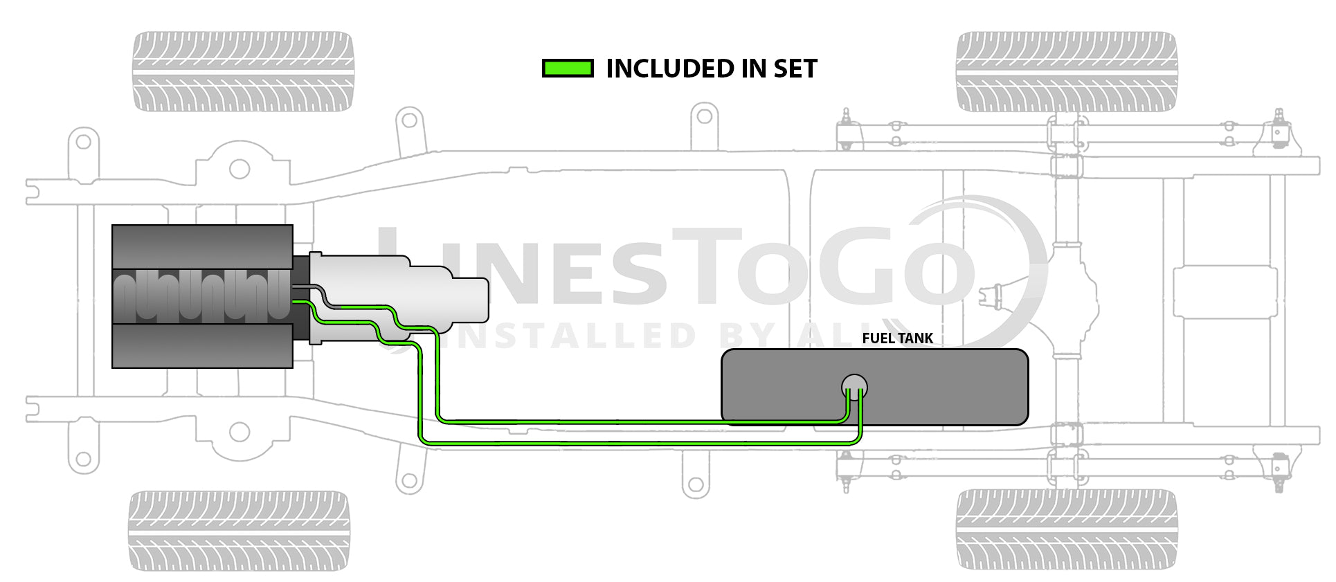 GMC Savana Van Fuel Line Set 2010 C/K1500 4.3L Non-Flex Fuel 135" WB FL482-D2F