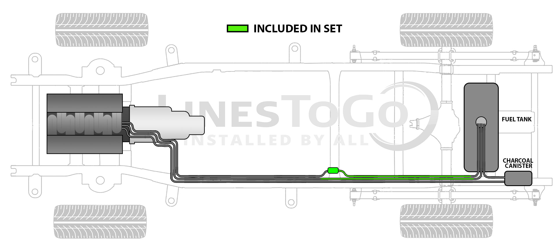 GMC Jimmy Rear Fuel Line Set S Series 1996 4 Door 2WD & 4WD w/Plastic fuel tank sending unit FL485-B2