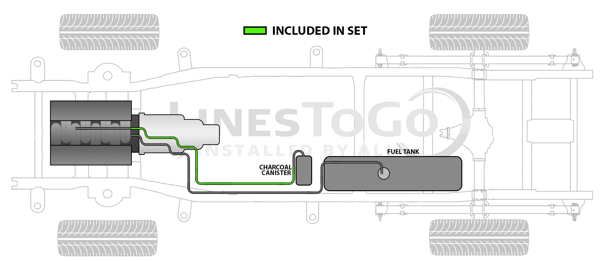 GMC Sierra Fuel Line Set 2009 1500 Crew Cab 8ft Bed 6.0L"Y" FL486-N2D