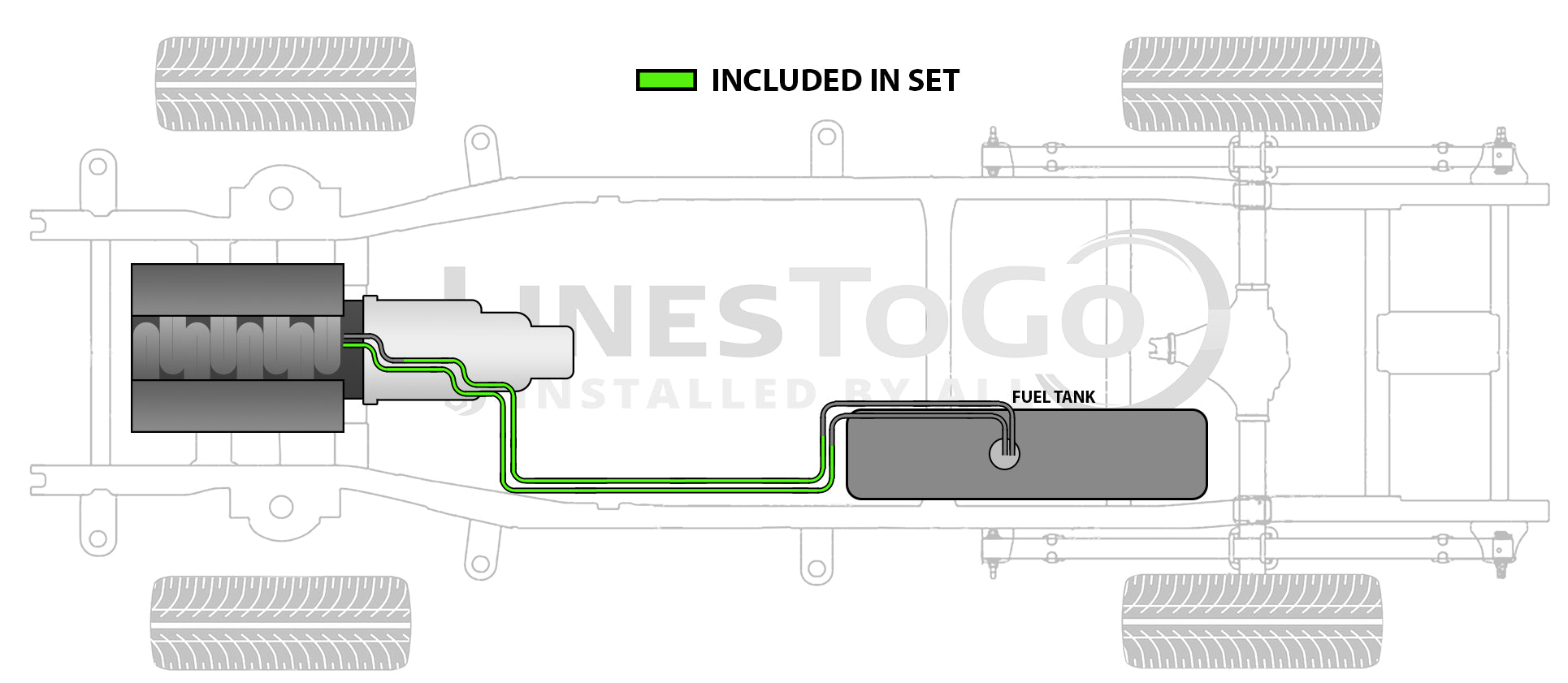 GMC Sierra Fuel Line Set 2004 2500HD/3500HD/3500 Reg Cab 8ft Bed 8.1L FL488-B2D