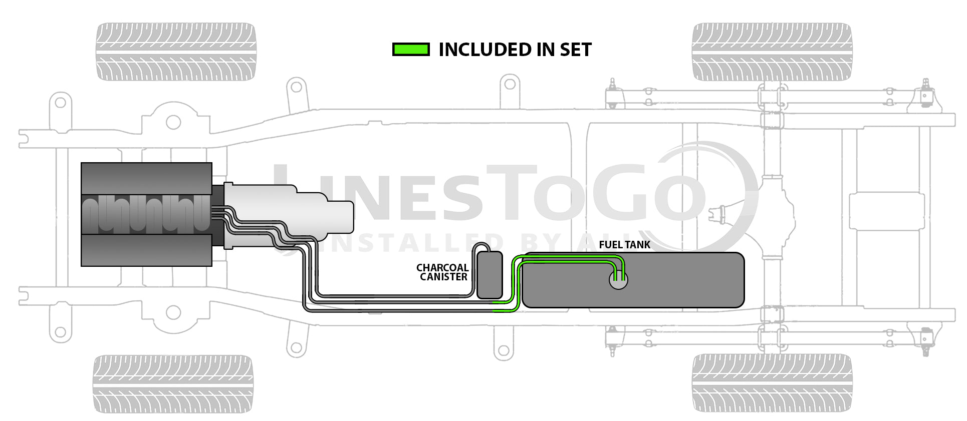 GMC Savana Van Rear Fuel Line Set 2003 2500/3500 6.0L FL499-E2E