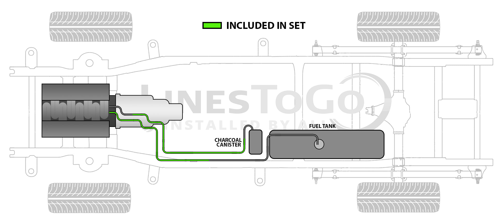 Chevy Express Series Van Cutaway RV/Commercial 3500 Front Fuel Line Set 2005 135" WB 6.0L FL499-F1C