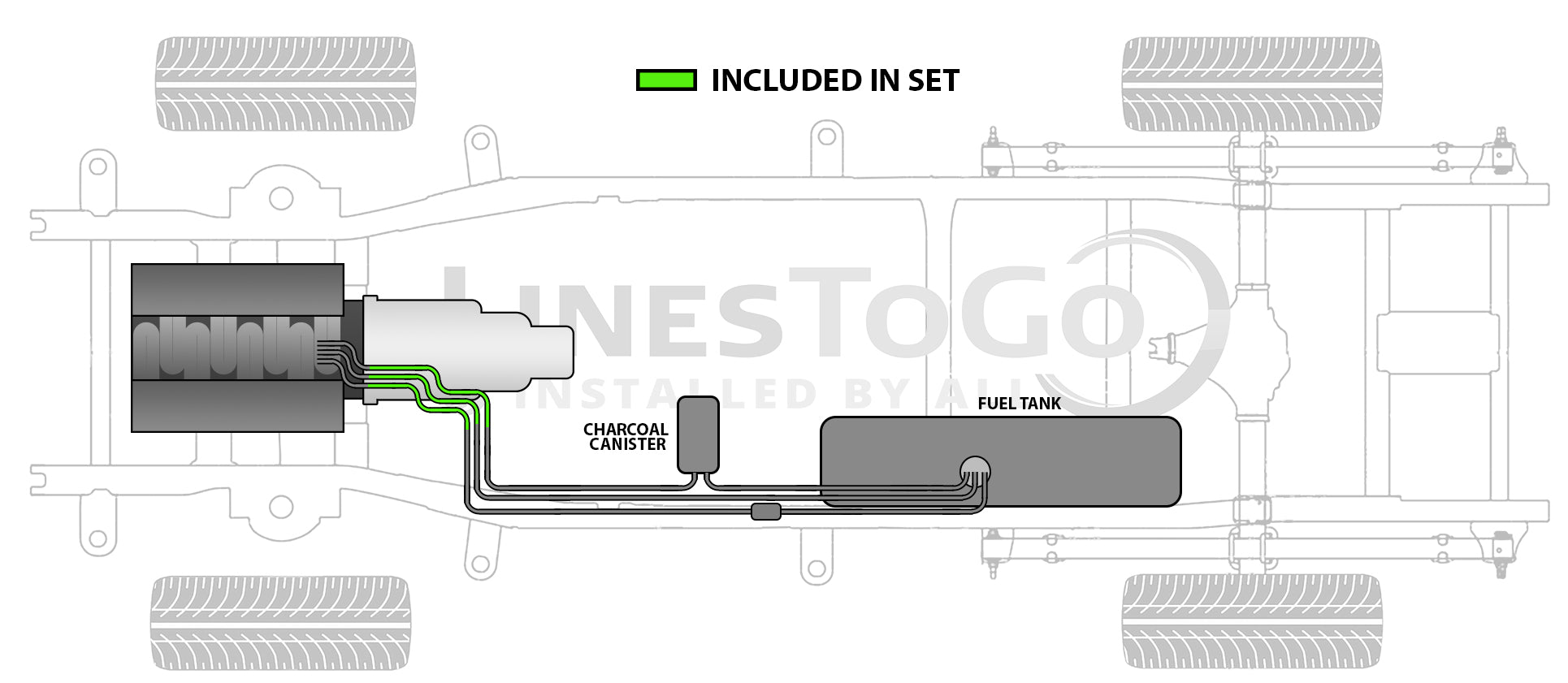 Chevy Express Series Van Cutaway RV/Commercial 3500 Fuel Line Set 1999 139" WB 5.7L FL499-H1B