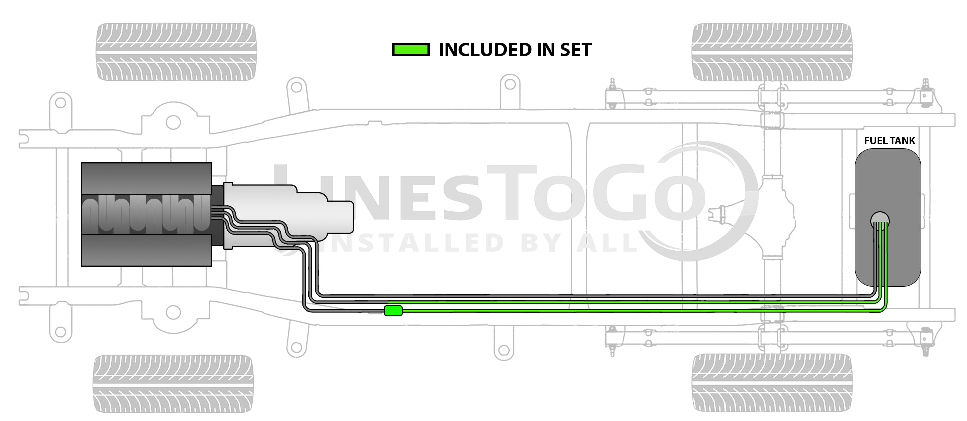 Chevy Tahoe Rear Fuel Line Set 1997 1500 2 Door 4WD Gas 5.7L FL504-B3D