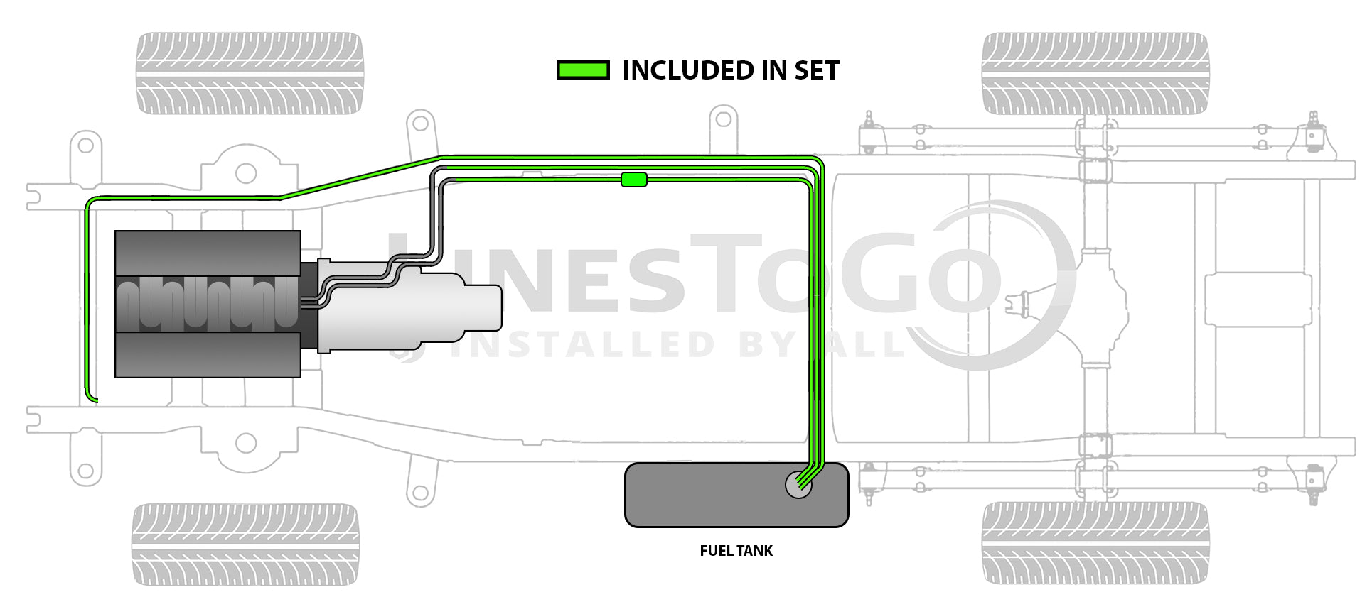 Ensemble de conduites de carburant arrière pour camion GMC 1987 2WD Reg Cab 6,5 pi/8 pi Bed 4,3 L FL506-A2