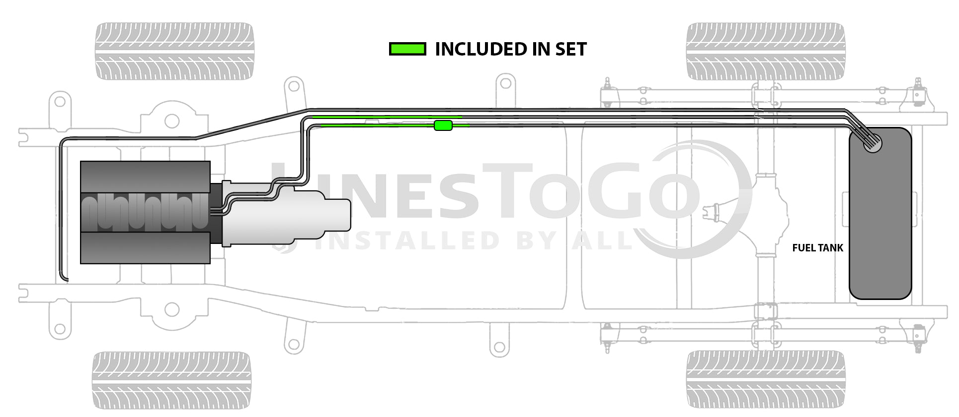 Chevy Truck Rear Fuel Line Set 1988 Reg Cab 8ft Bed 4WD 7.4L FL506-B1L