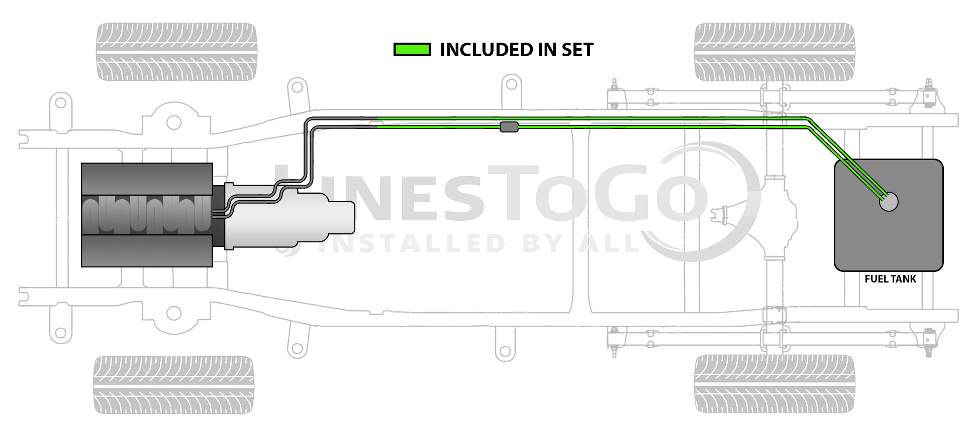 Ensemble de conduites de carburant arrière GMC Suburban 1988 R1500/2500 2WD Diesel 6.2L FL507-ED2B