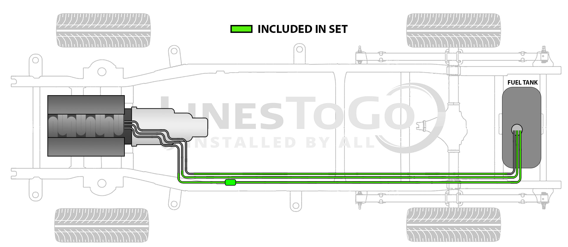 GMC Jimmy Rear Fuel Line Set 1989 Fullsize 2 Door 4WD 5.7L FL507-F2C