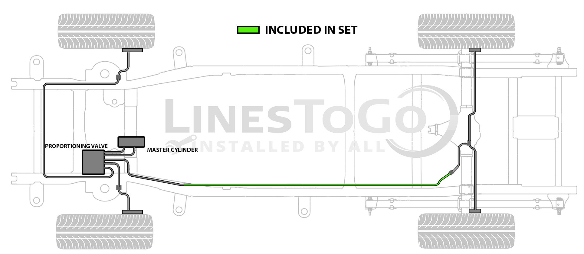 Juego de líneas de freno y combustible intermedias/traseras para GMC Suburban 1990 K1500/2500 4WD 5.7L FL507-G2L