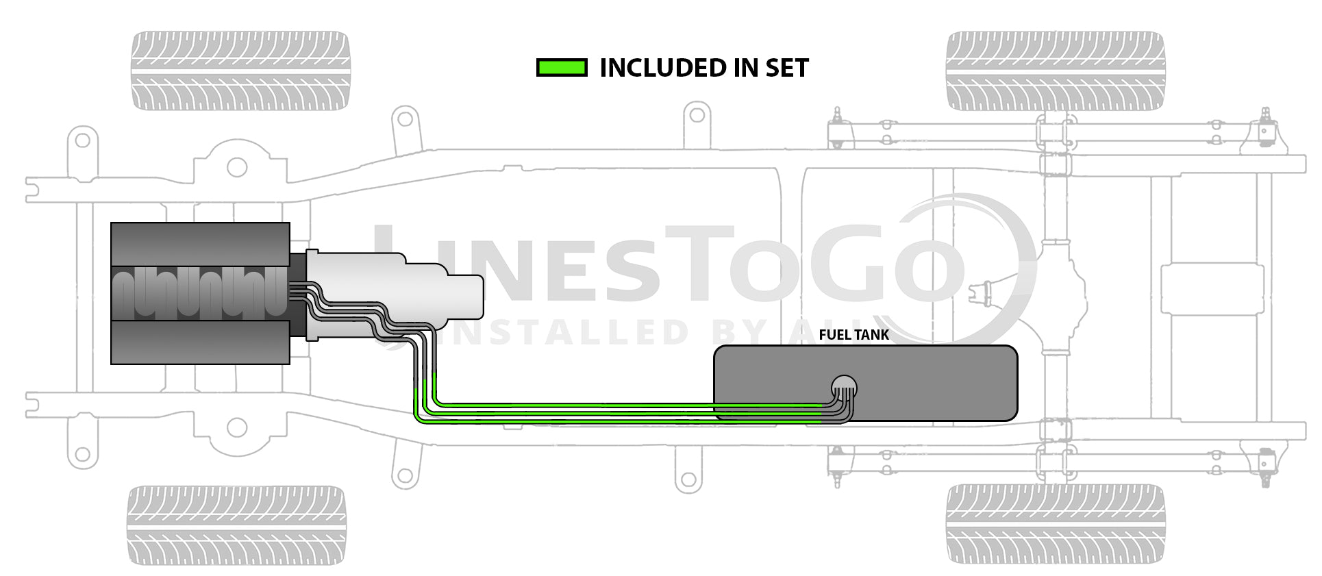 Chevy Suburban Fuel and Brake Line Set 1981 C10/20 2WD Gas 5.0L FL507-H1J