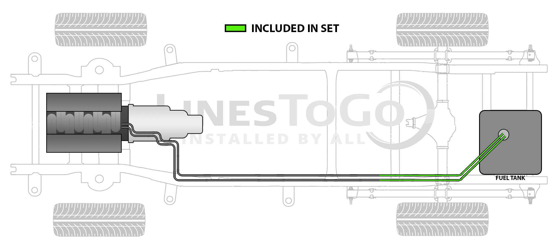 Chevy Kodiak Rear Fuel Line Set 2005 C4500/5500 w/Rear Mount Tank Only FL688-M2C