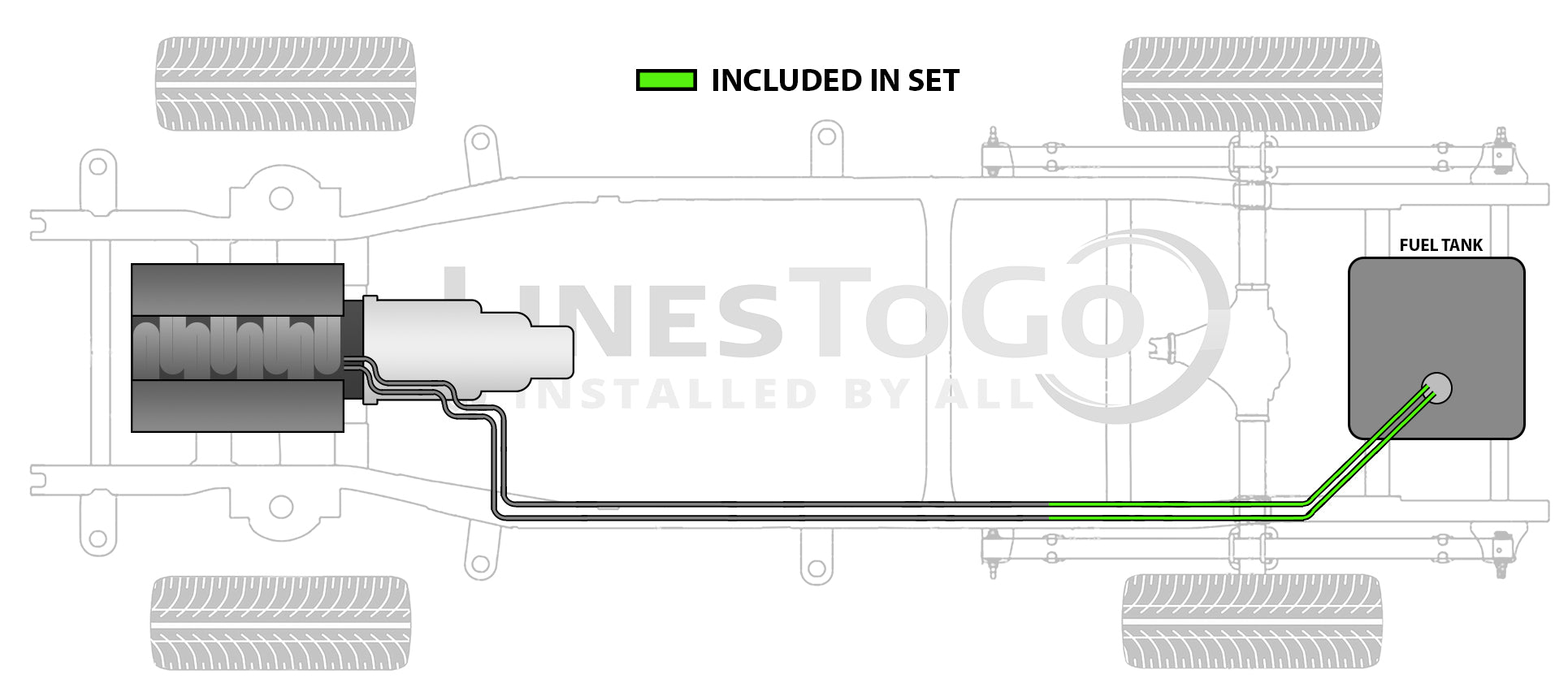 GMC TopKick Rear Fuel Line Set 2003 C4500/5500 6.6L FL688-X1A
