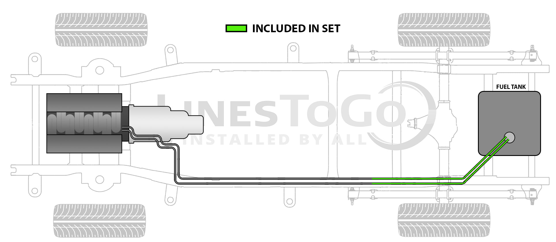 Chevy Kodiak Rear Fuel Line Set 2006 C4500/5500 6.6L FL688-X2D