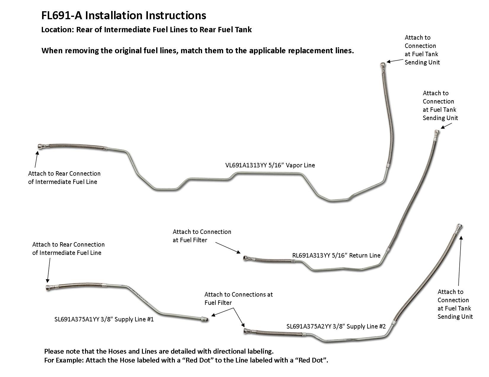 2006 GMC TopKick 4500/5500 8.1L Fuel Lines GMC Feed Lines LinesToGo
