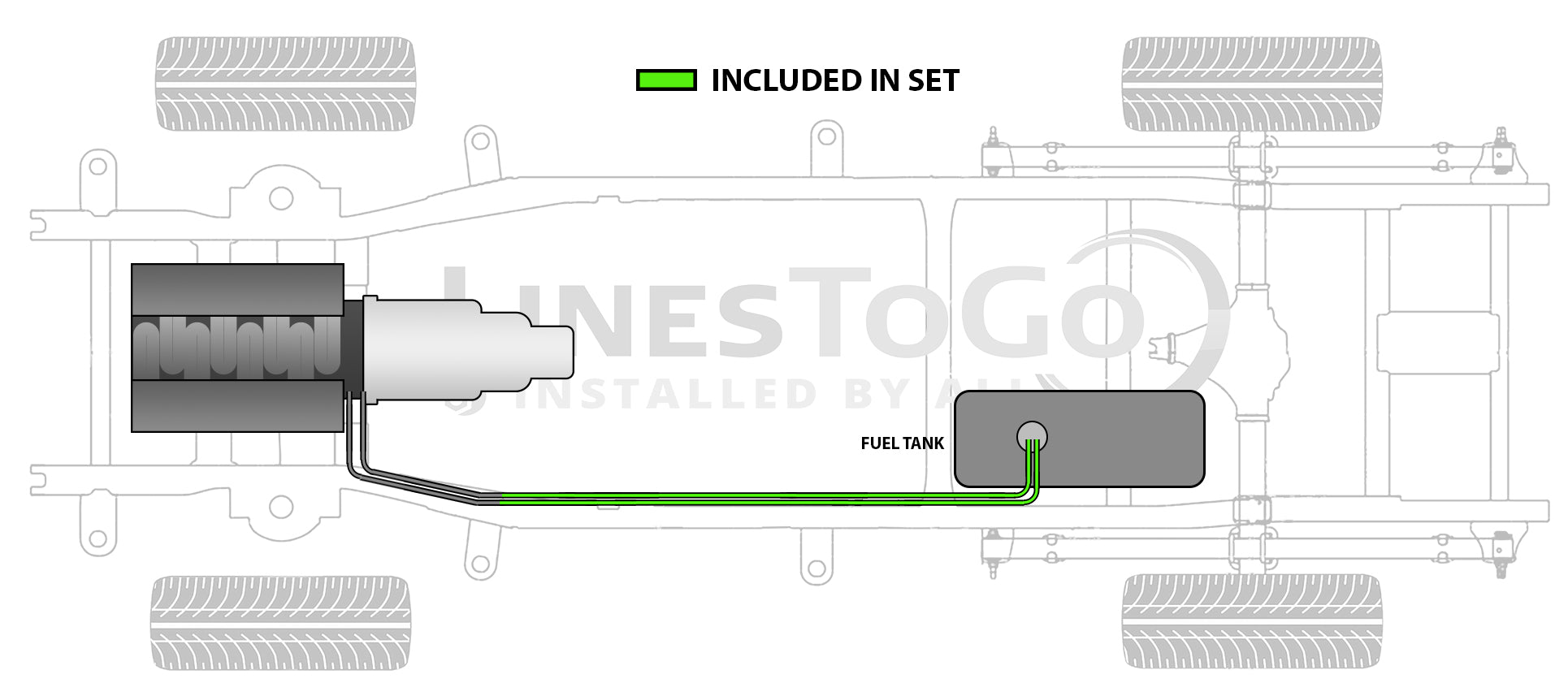Dodge Ram Pick Up Rear Fuel Line Set 1993 250 2WD Club Cab 8ft Bed 5.9L FL709-B3B