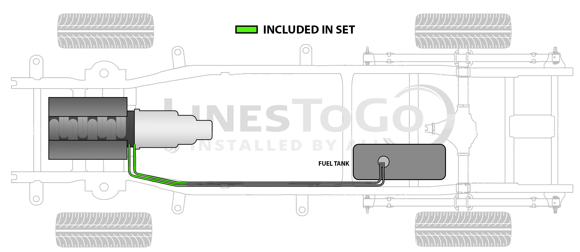 Dodge Ram Pick Up Front Fuel Line Set 1991 150/250/350 Club Cab 8 ft box 5.2L Gas FL709-D2C