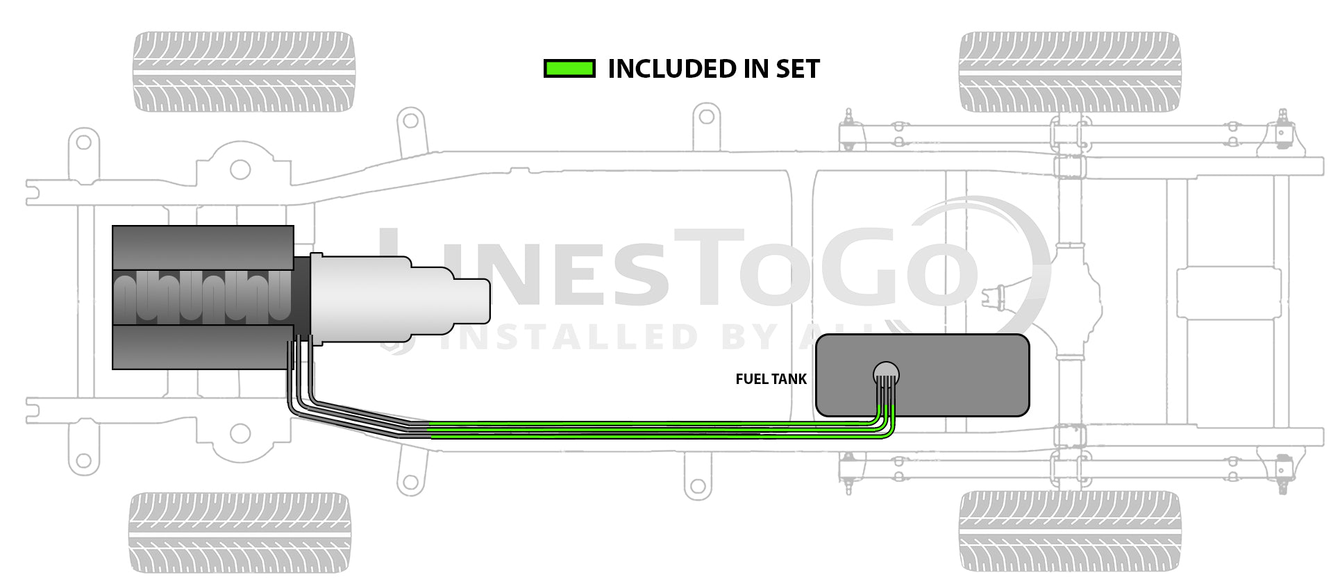 Dodge Ramcharger Rear Fuel Line Set 1989 4WD 5.9L FL709-H1E