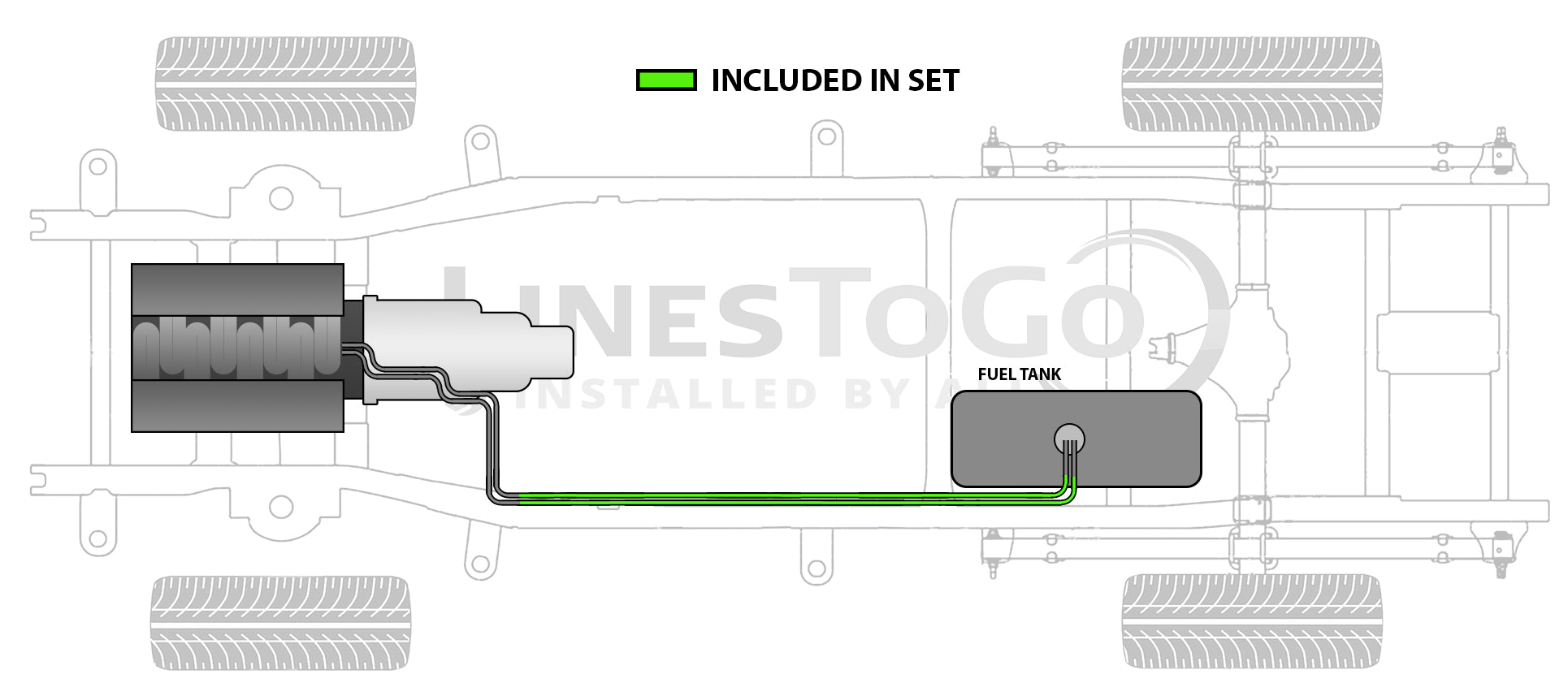 Dodge Ram Pick Up Rear Fuel Line Set 1991 150 2WD Reg Cab 8ft Bed 3.9L Gas FL709-K1D