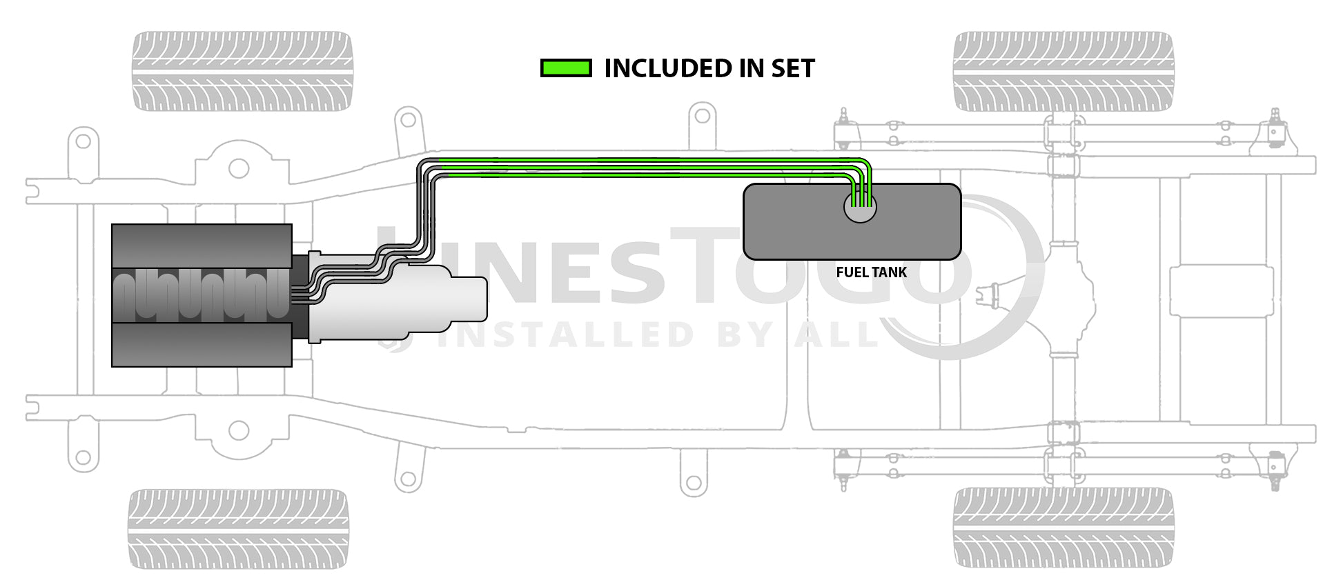 Dodge Ram Pick Up Fuel Line Set 1985 150 2WD Reg Cab 6.5ft Bed 5.2L Gas FL709-L1F