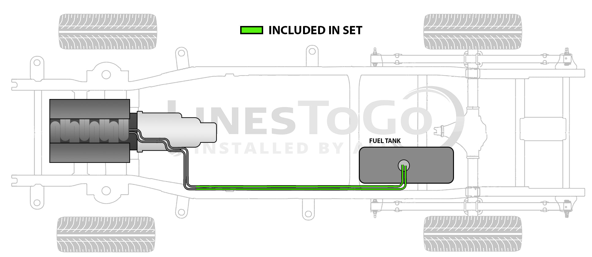 Dodge Dakota Rear Fuel Line Set 1995 Reg Cab 8ft Bed 2.5L FL710-A1P