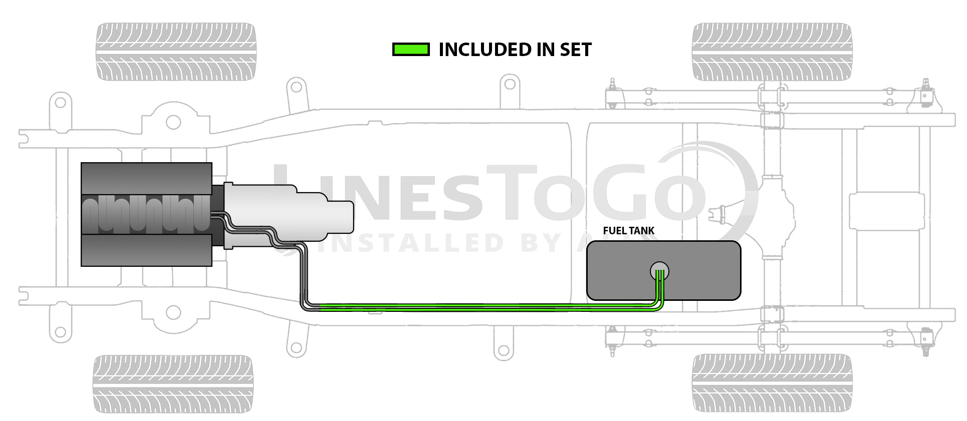 Ensemble de conduites de carburant arrière pour Dodge Ram Pick Up 1992 250 4WD Club Cab 8 pieds 5,2 L FL711-B1D