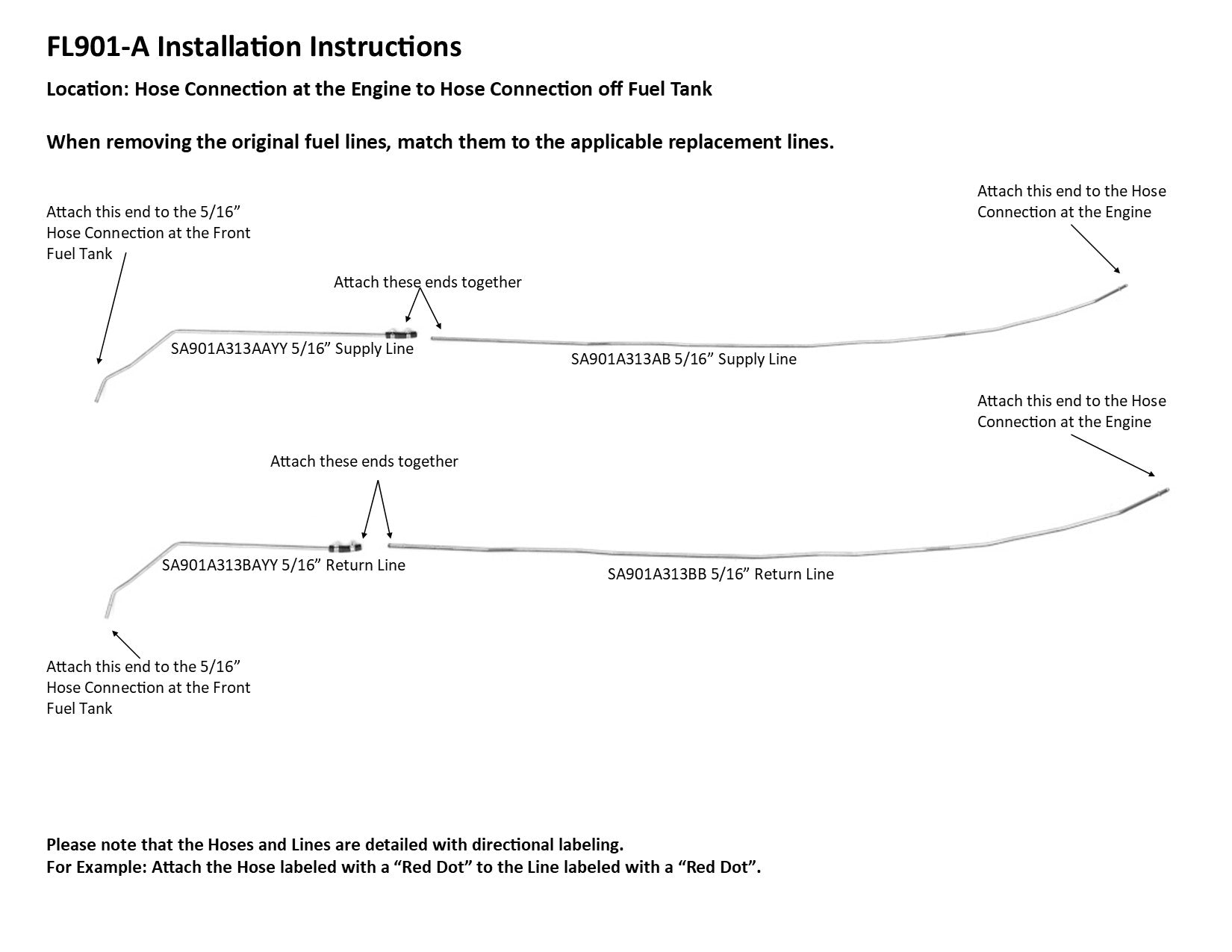 Kia Sportage Fuel Line Set 1999 4 Door FL901-A1C