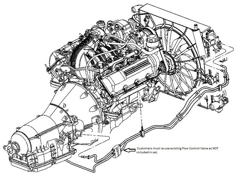 Juego de líneas de transmisión para Jeep Grand Cherokee 2008 6.1L TCL-212-SS1F Acero inoxidable