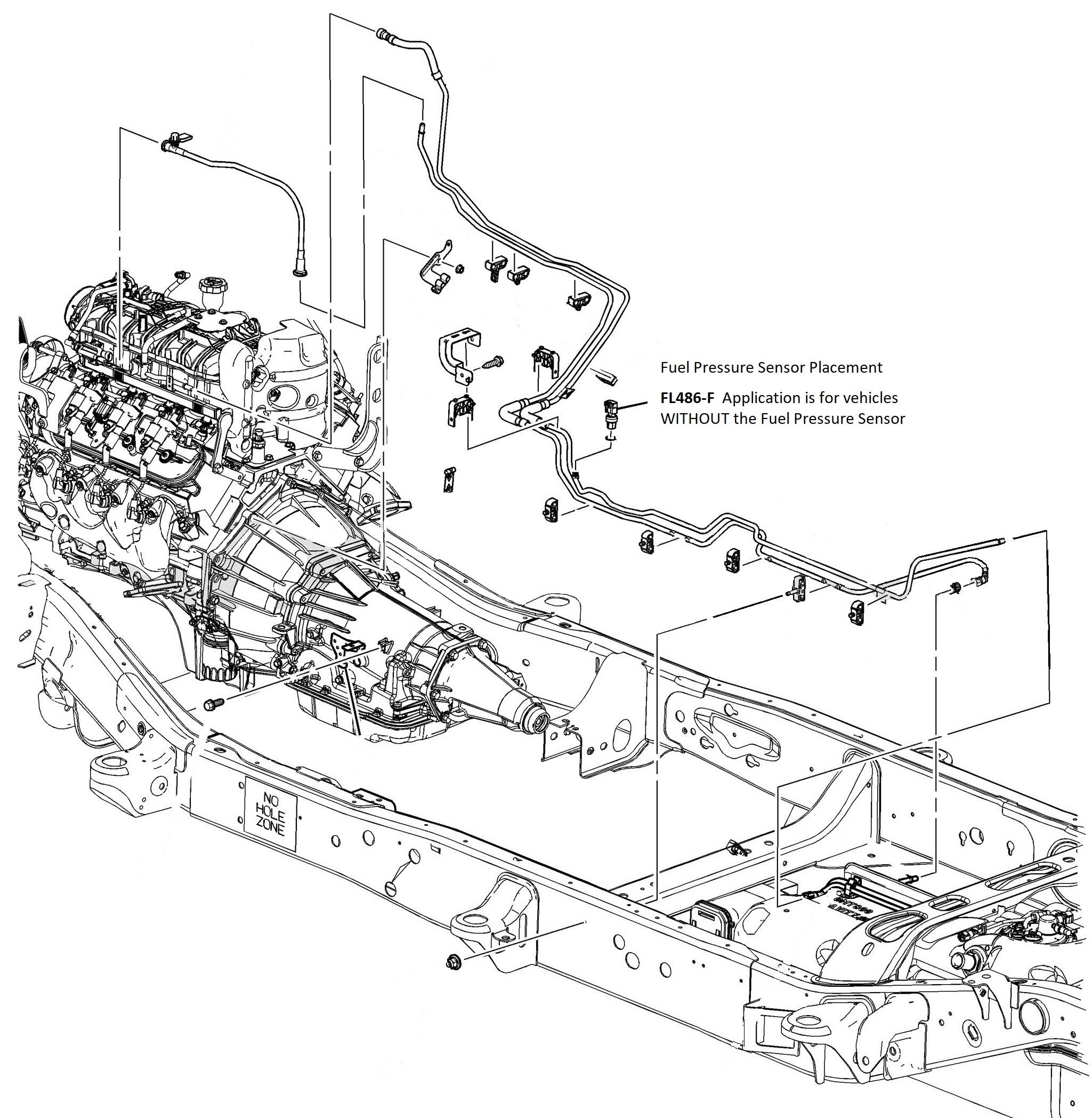 Ensemble de conduites de carburant pour Chevrolet Silverado 2009 C/K1500 Crew Cab 5,75 pi 4,3 L FL486-F1F