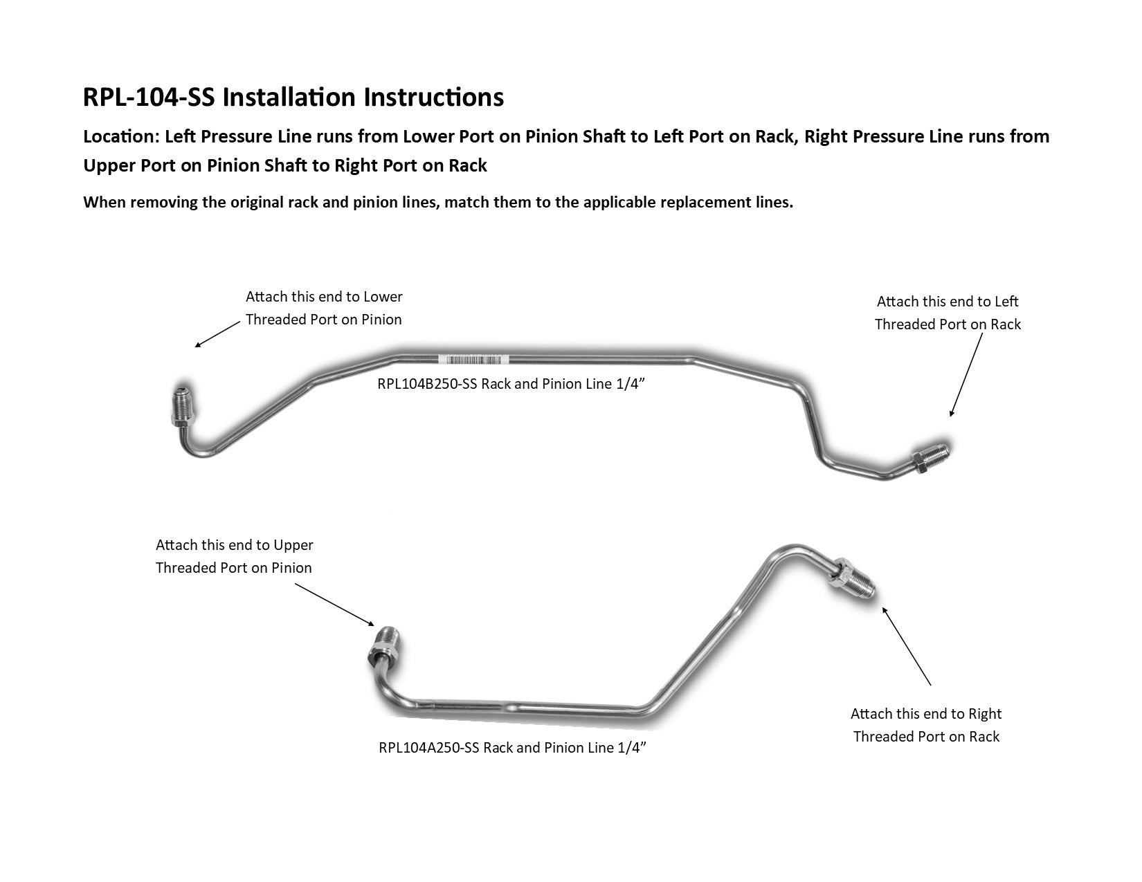 Ensemble de crémaillère et pignon Subaru Forester 2013 2,5 L RPL-103-SS1E Acier inoxydable