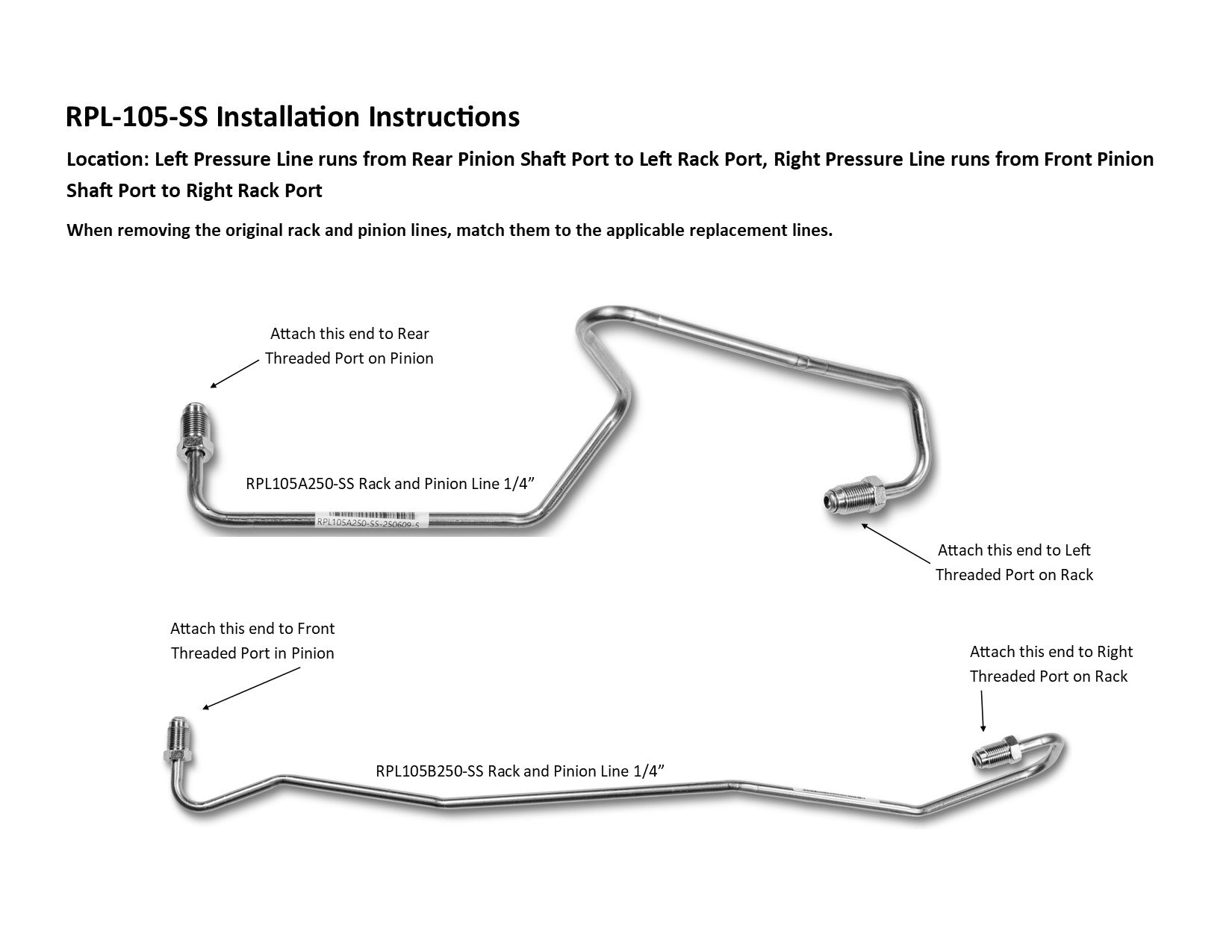 Ensemble de crémaillère et pignon Subaru Forester 2013 2,5 L RPL-103-SS1E Acier inoxydable