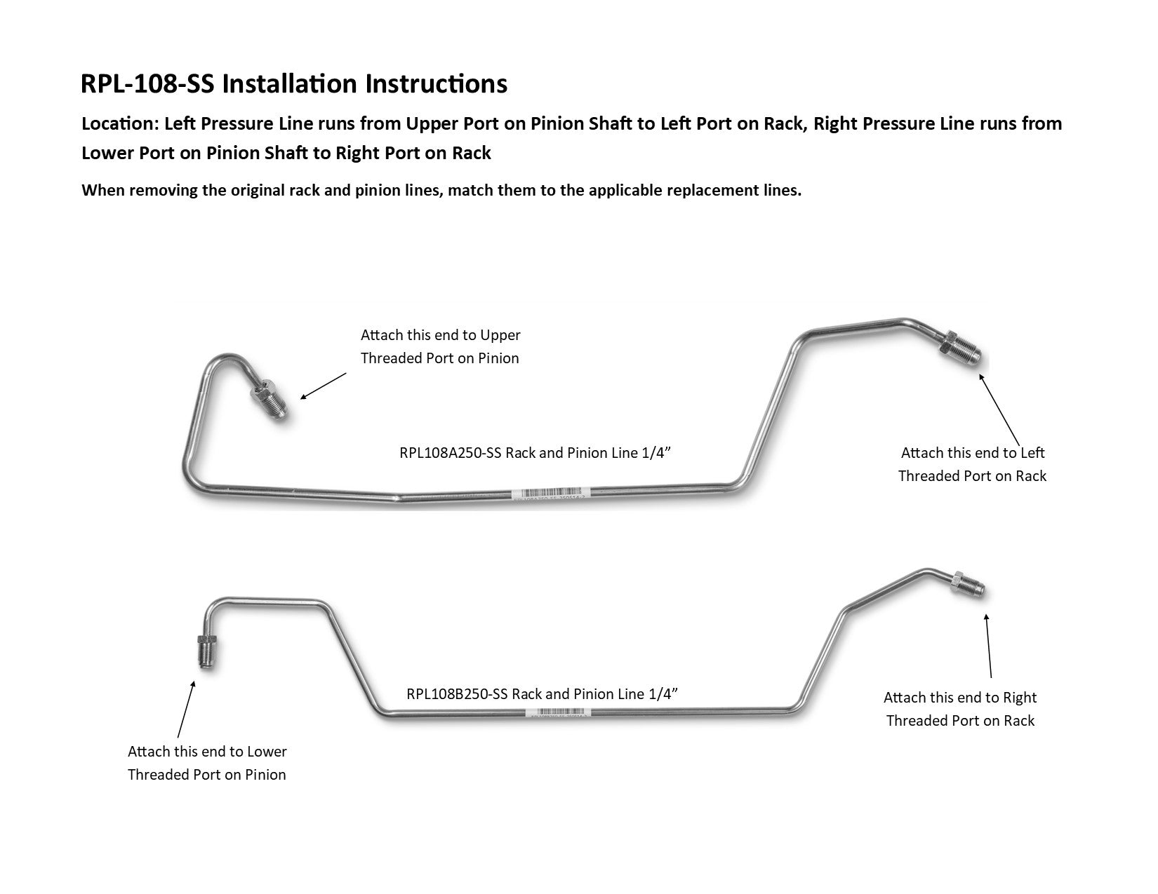 Ensemble de crémaillère et pignon Subaru Forester 2013 2,5 L RPL-103-SS1E Acier inoxydable