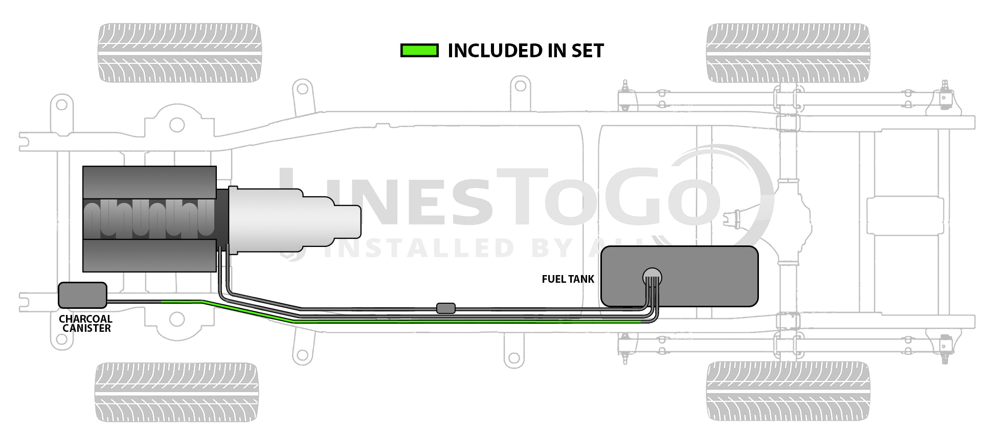 Ford F150 Vapor Line 1994 Ext Cabine 6,5 pi 2/4WD 4,9 L SS107-1N Acier inoxydable
