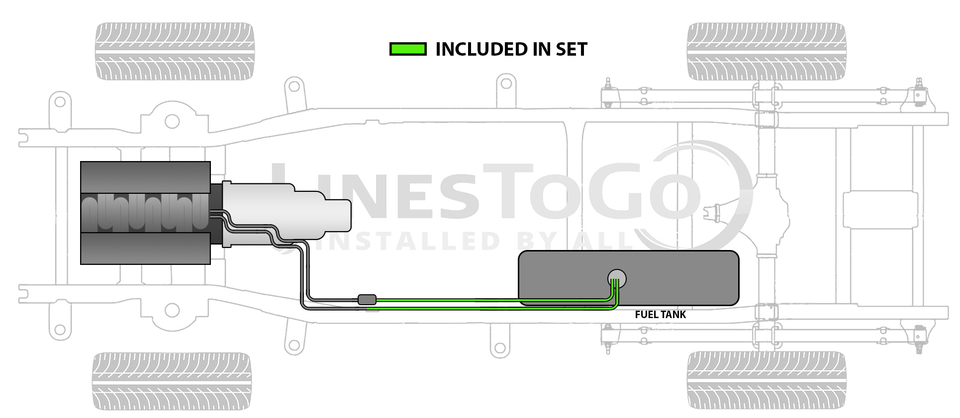 Ford F150 Rear Fuel Line Set 1999 4WD Ext Cab 6.5ft Bed/Reg Cab 8ft Bed 5.4L SS109-A1C Stainless Steel