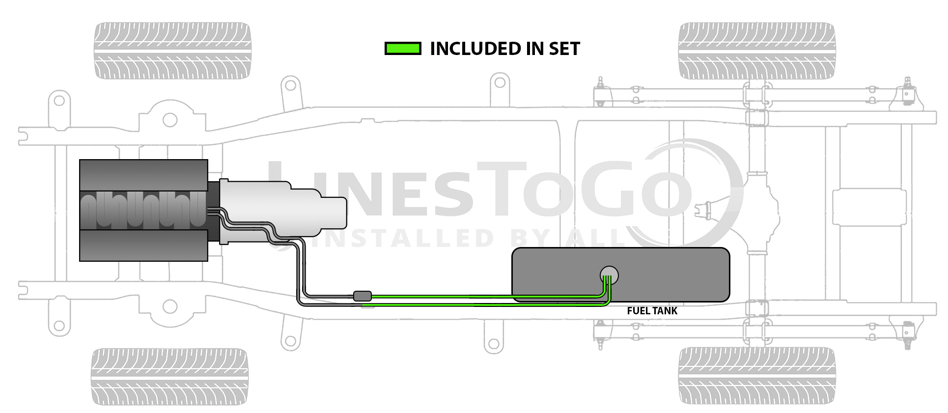 Ford F150 Rear Fuel Line Set 1998 2WD Reg Cab 6.5ft Bed 4.6L SS110-1D Stainless Steel