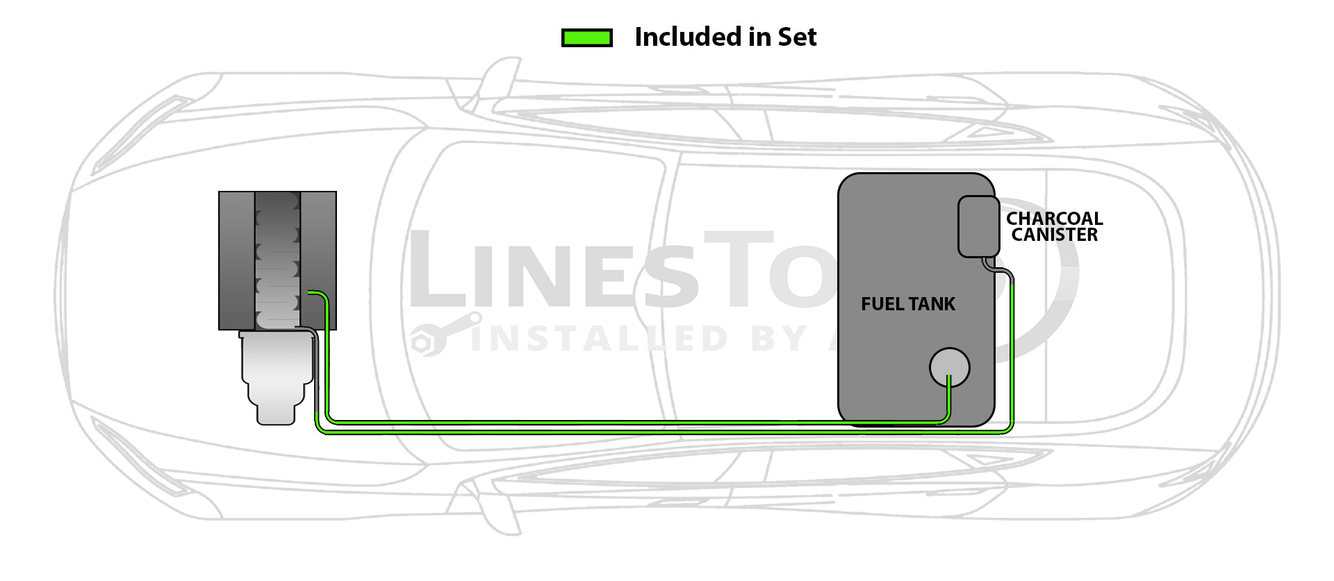 Hyundai Tucson Fuel Line Set 2011 2.4L SS1303-1D Stainless Steel