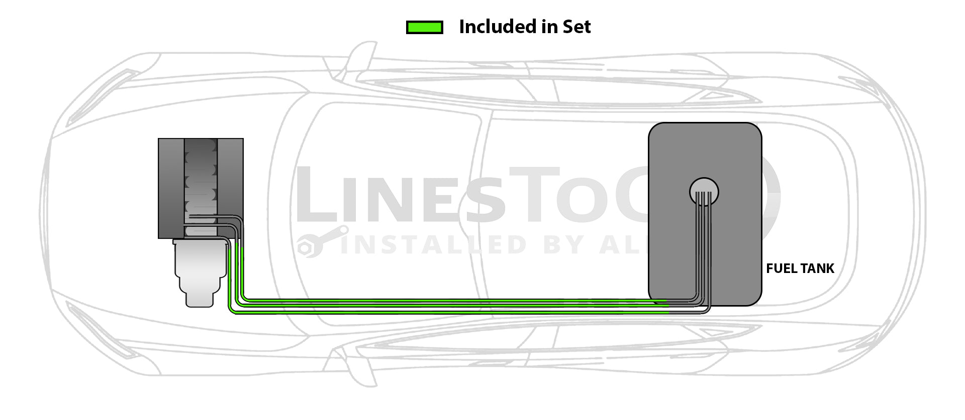 Nissan 300ZX Fuel Line Set 1986 3.0L SS1401-1C Stainless Steel