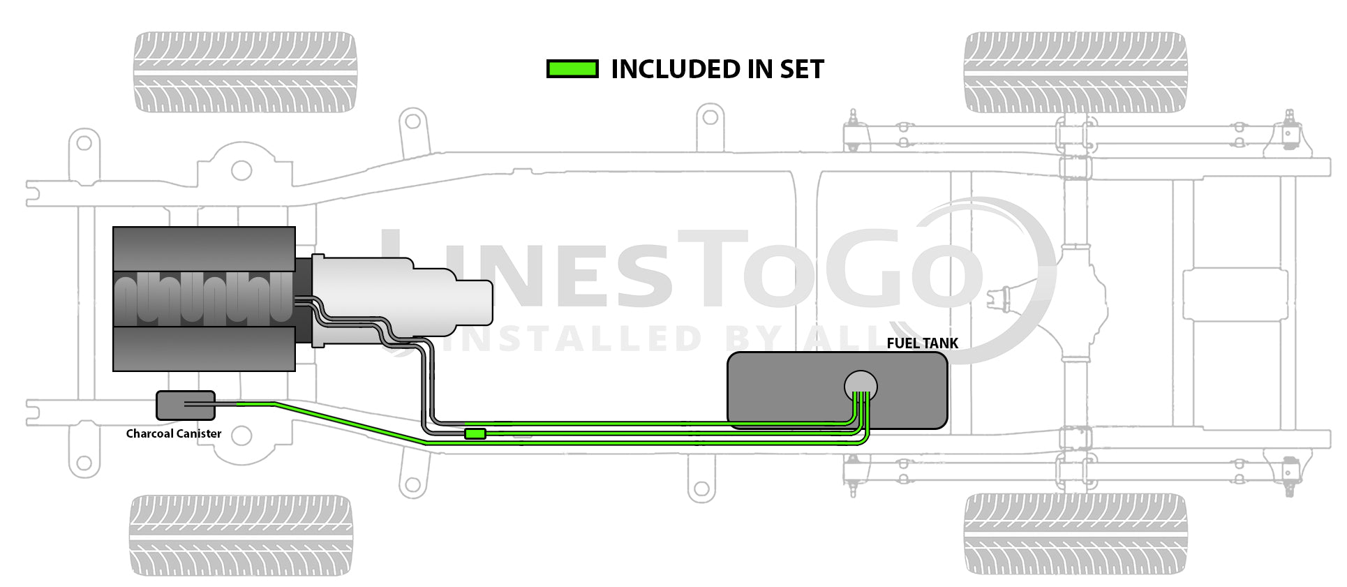 Chevy Truck Rear Fuel Line Set 1998 Ext Cab 6.5 ft Bed 4WD 5.7L SS146-G2B Stainless Steel