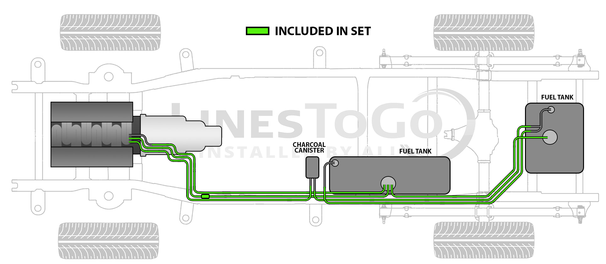 GMC Yukon XL Fuel Line Set 2000 2500 6.0L SS149-U2A Stainless Steel