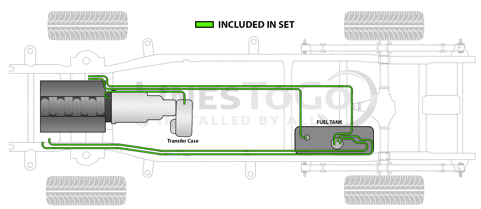 Ensemble de conduites de carburant EZ Install pour Chevy Silverado 2000 1500 Exc. HD, cabine allongée 4,8 L Non Flex Fuel SS888-G1A Acier inoxydable
