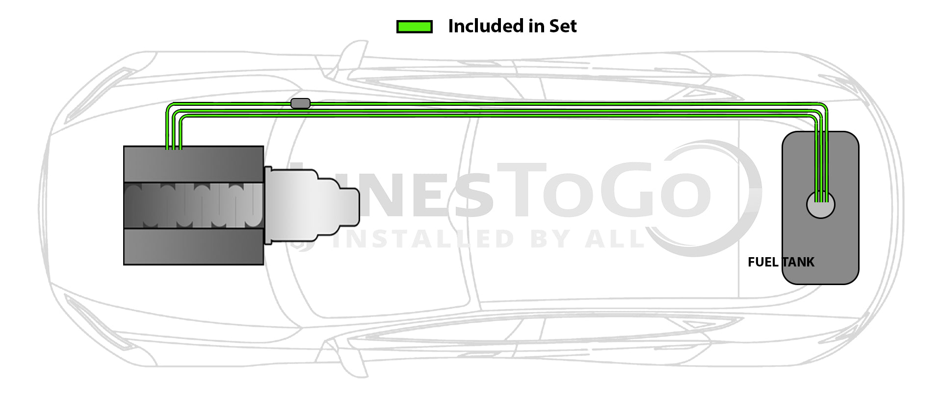 Chevy Corvette Fuel Line Set 1984 5.7L SS200-A1 Stainless Steel