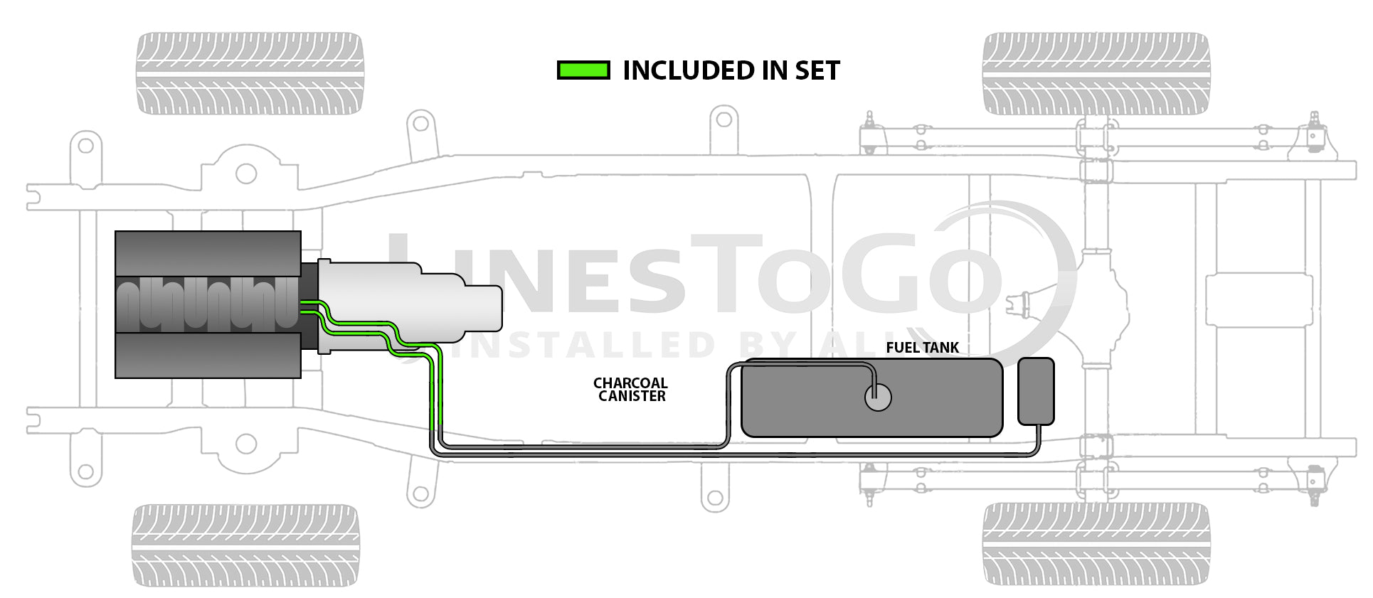 Juego de tuberías de combustible para Chevy Colorado 2007, cabina extendida, caja de 6 pies, 3,7 L, SS210-A3B, acero inoxidable