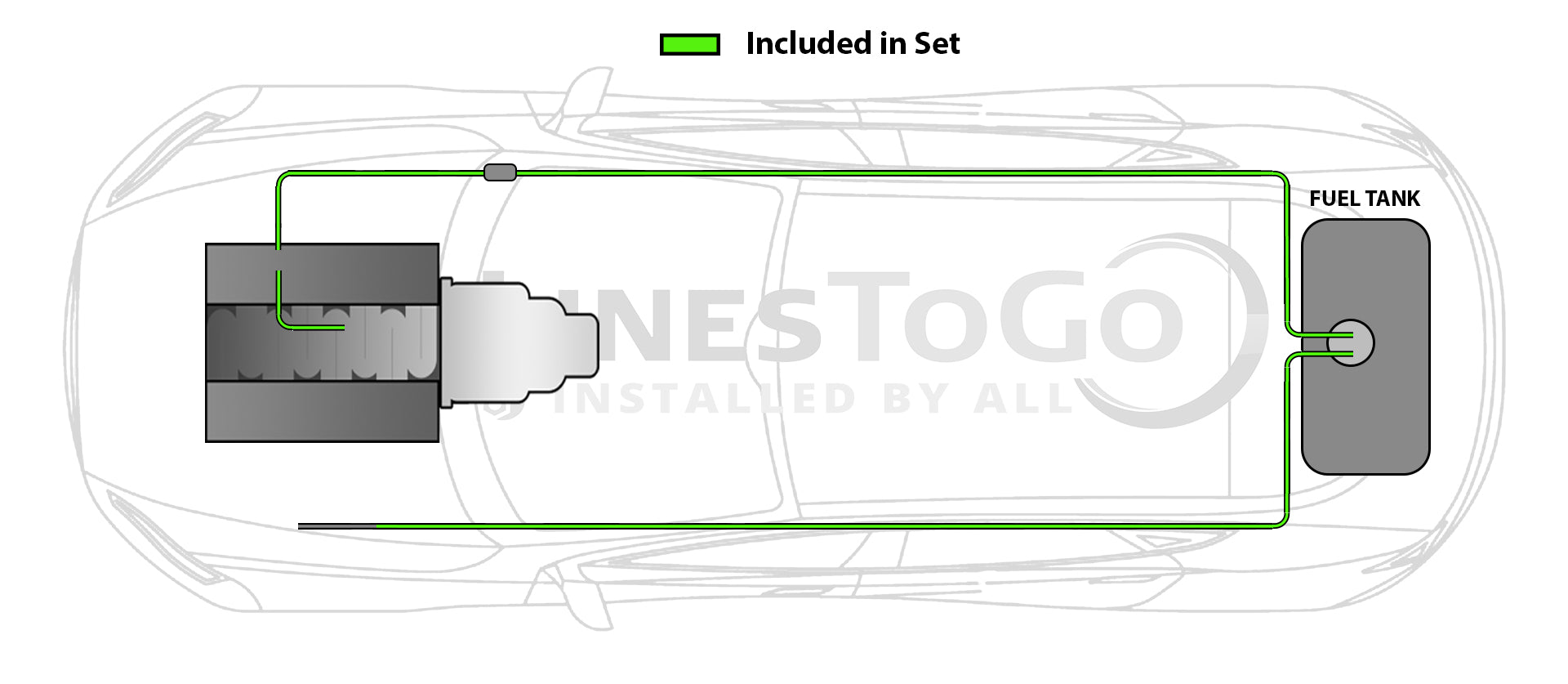 Chevy Nova Fuel Line Set 1976 5.7L SS240-A2D Stainless Steel