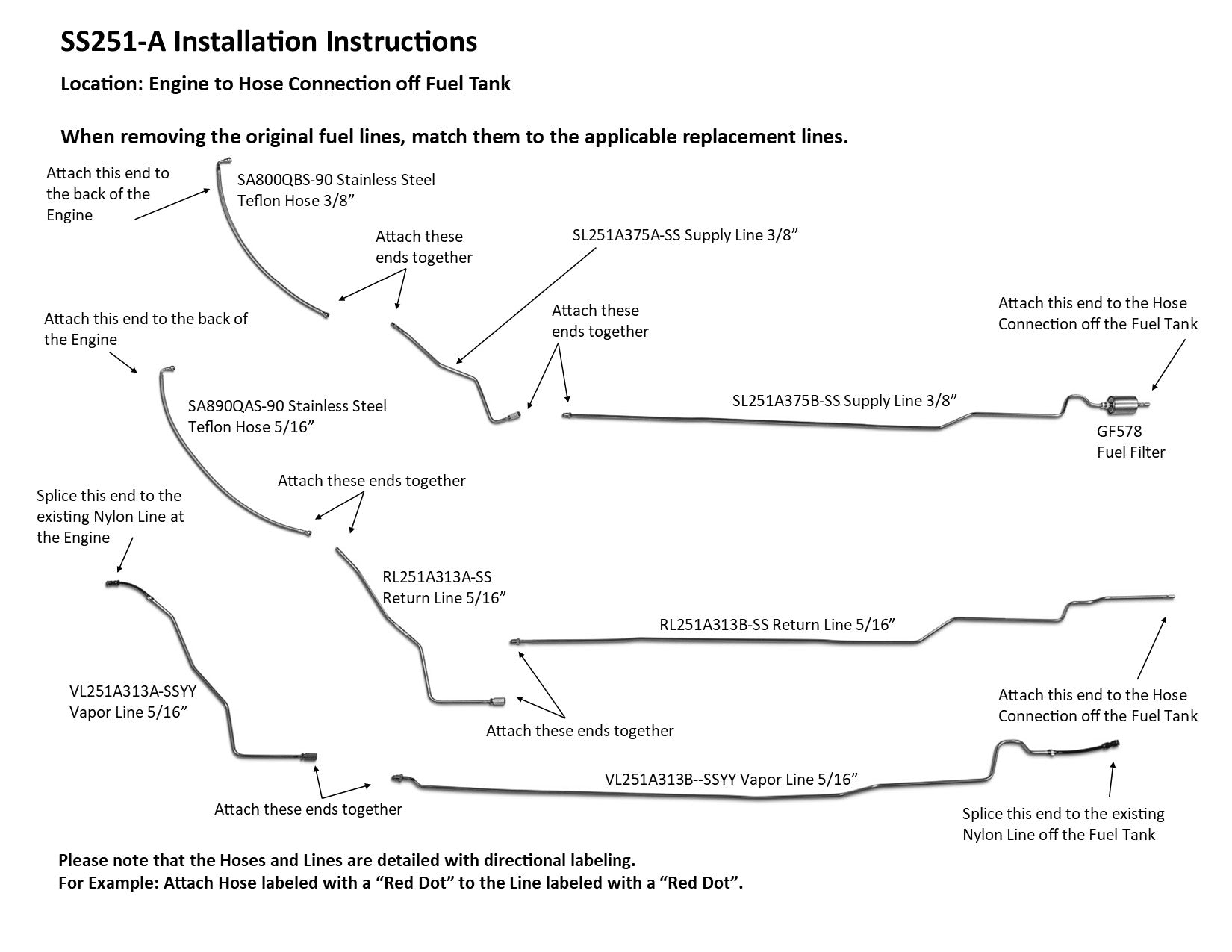 Juego de tuberías de combustible para Buick LeSabre 2000 3.8L FL251-A1A