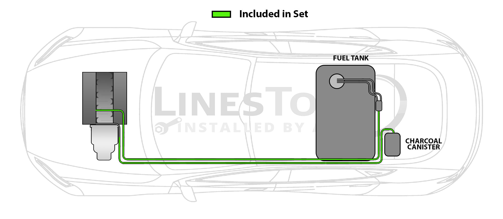 Pontiac G5 Fuel Line Set 2005 2.4L Canadian Model SS255-A3G Stainless Steel
