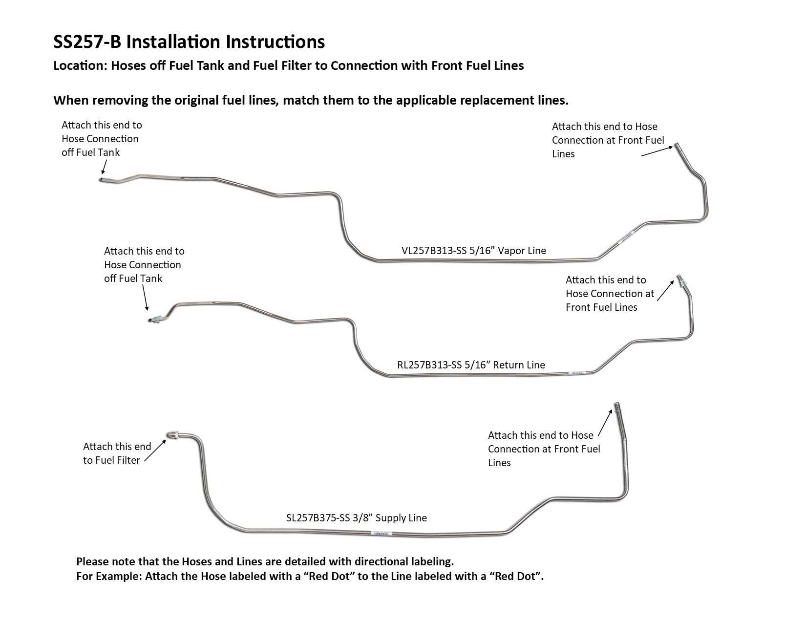 Juego de tuberías de combustible para Chevy Camaro 1994 3,4 L SS257-B1B Acero inoxidable