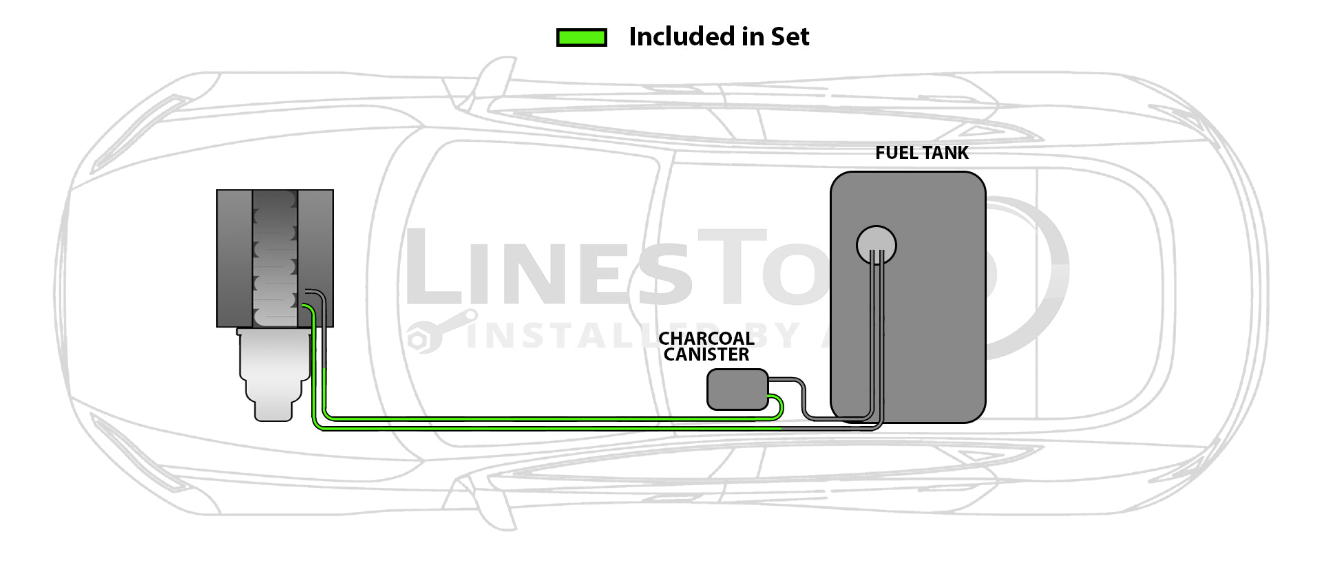 Ensemble de conduites de carburant Buick Lucerne 2009 3,9 L SS1407-1A en acier inoxydable